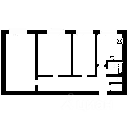 Планировка этой квартиры по данным Циан
