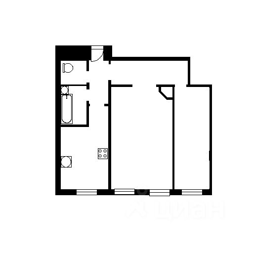 Планировка этой квартиры по данным Циан