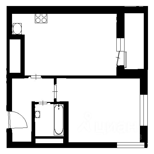 Планировка этой квартиры по данным Циан