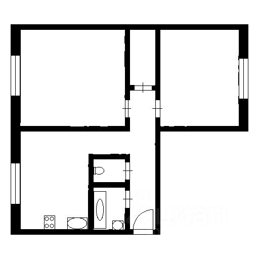 Планировка этой квартиры по данным Циан