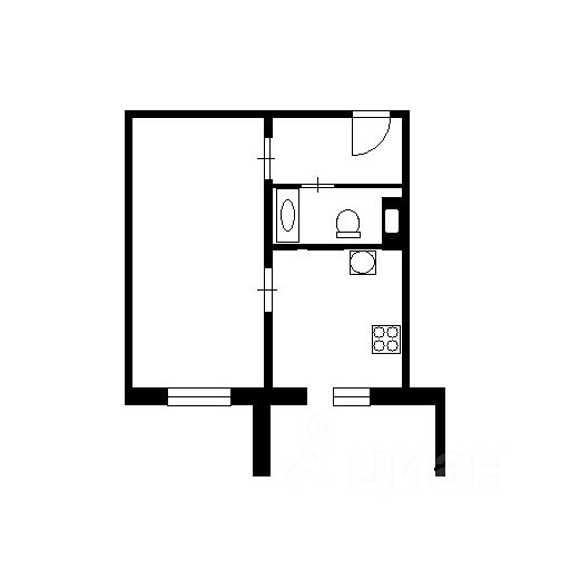 Планировка этой квартиры по данным Циан