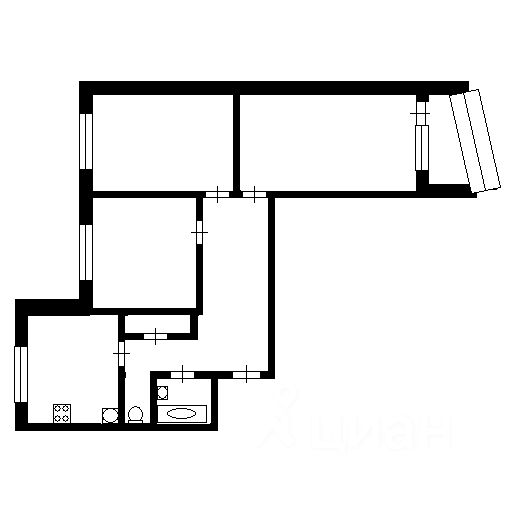 Планировка этой квартиры по данным Циан