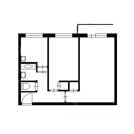 Планировка этой квартиры по данным Циан