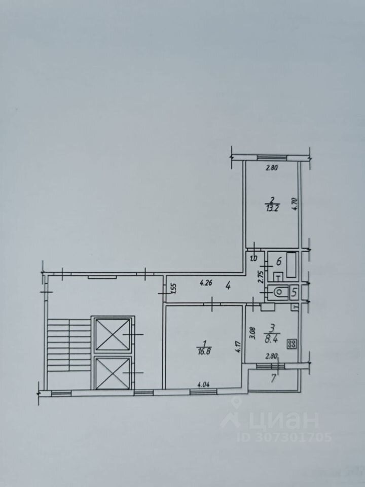 Продается2-комн.квартира,51м²