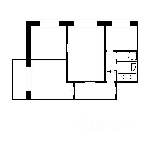 Планировка этой квартиры по данным Циан