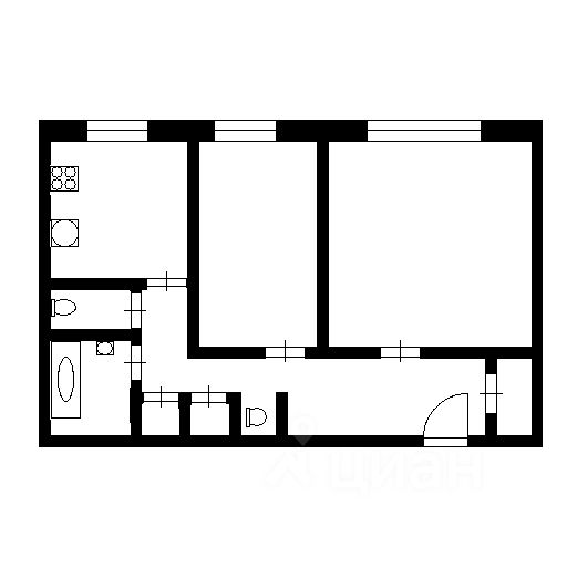 Планировка этой квартиры по данным Циан
