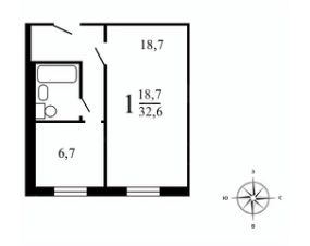 1-комн.кв., 33 м², этаж 8