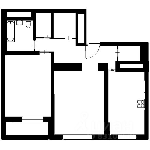 Планировка этой квартиры по данным Циан