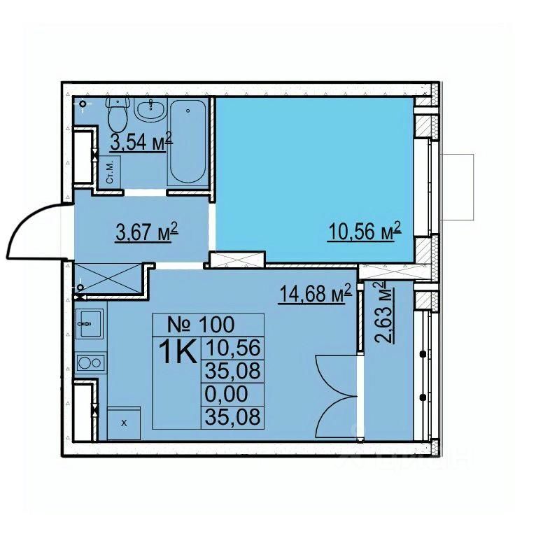 Продается1-комн.квартира,35,08м²