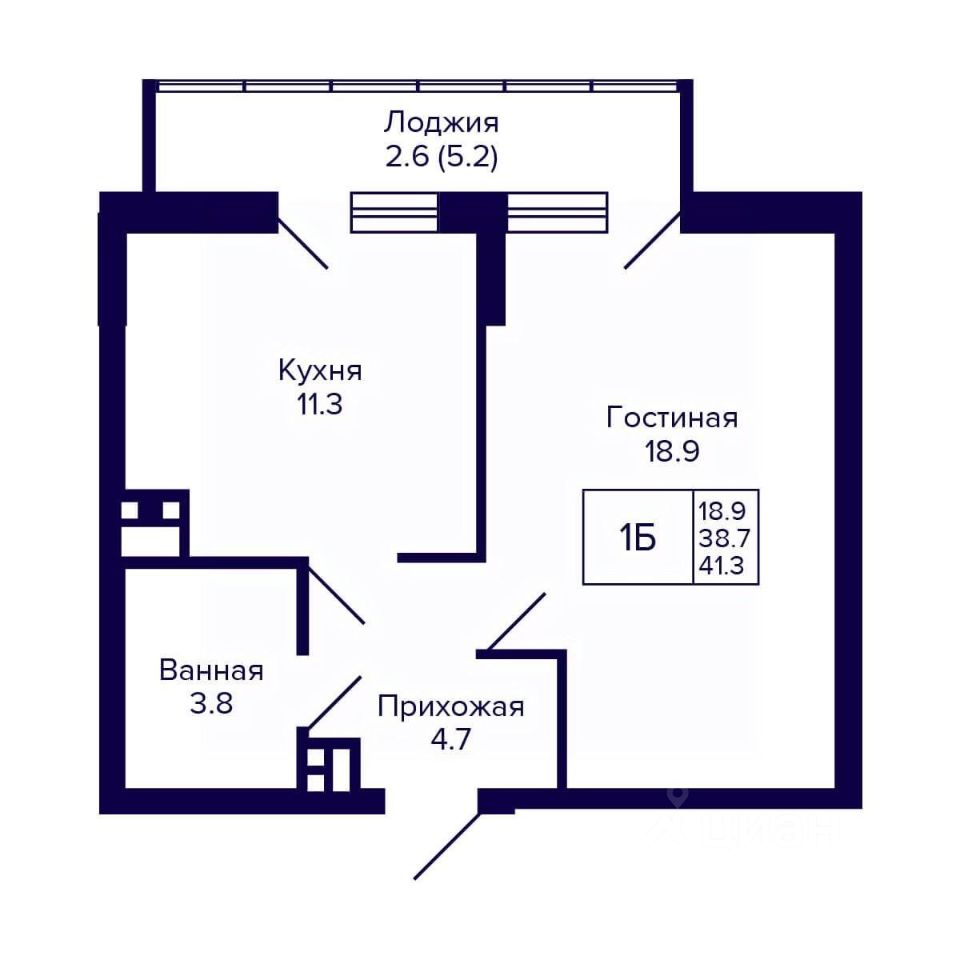 Продается1-комн.квартира,41,3м²