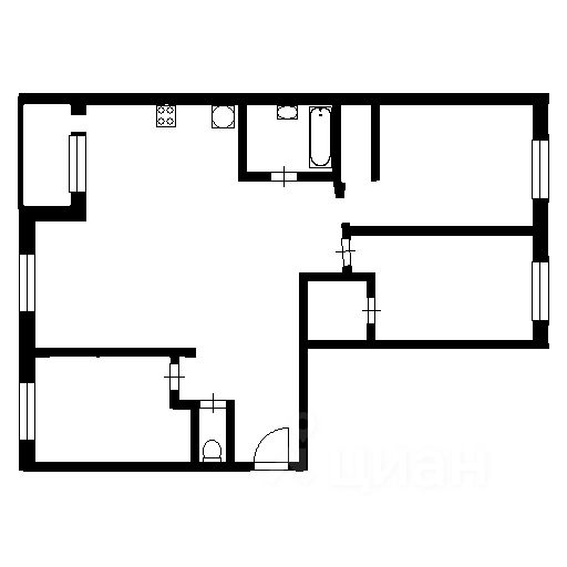 Планировка этой квартиры по данным Циан