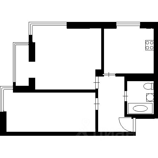 Планировка этой квартиры по данным Циан
