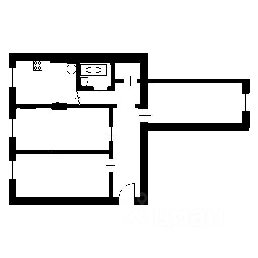 Планировка этой квартиры по данным Циан