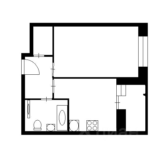 Планировка этой квартиры по данным Циан