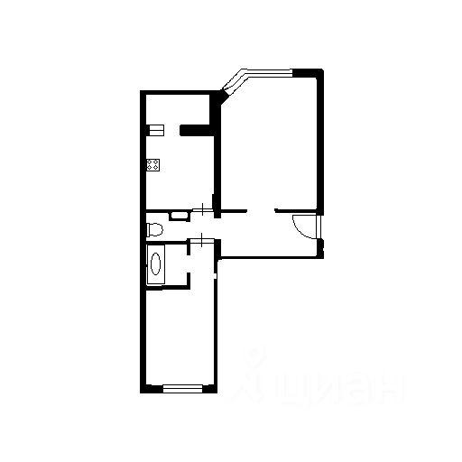 Планировка этой квартиры по данным Циан