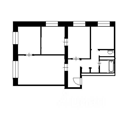 Планировка этой квартиры по данным Циан