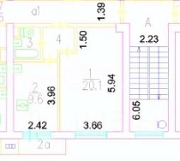 1-комн.кв., 36 м², этаж 4