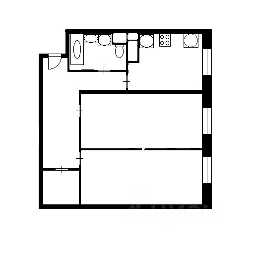 Планировка этой квартиры по данным Циан