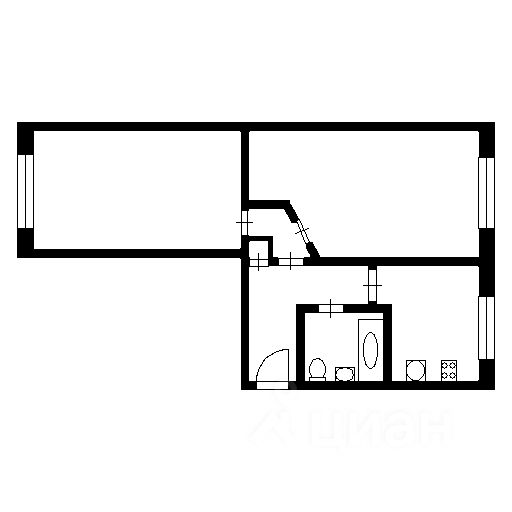 Планировка этой квартиры по данным Циан