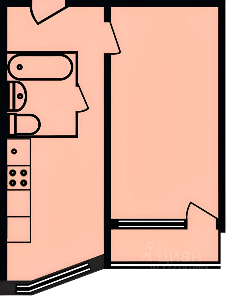 Планировка этой квартиры по данным Циан