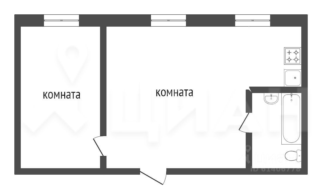 Планировка этой квартиры по данным Циан