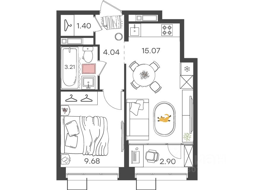 Продается1-комн.квартира,36,3м²