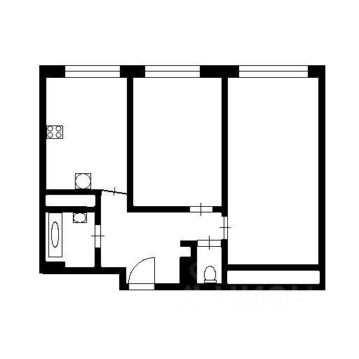 Планировка этой квартиры по данным Циан