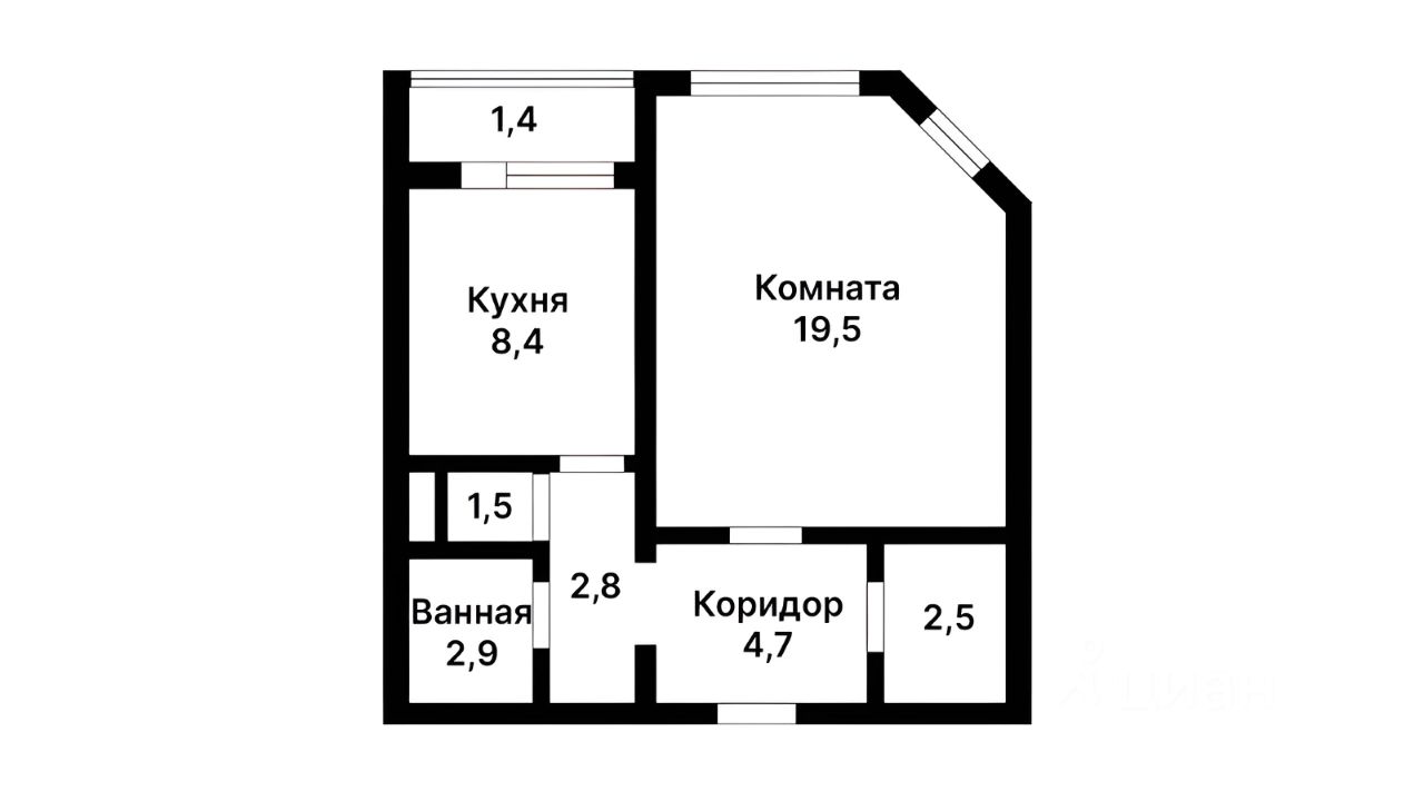 Планировка этой квартиры по данным Циан