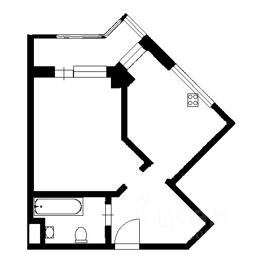 Планировка этой квартиры по данным Циан
