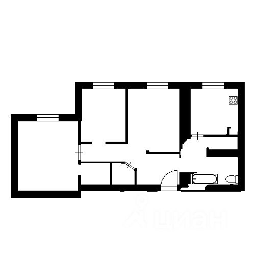 Планировка этой квартиры по данным Циан