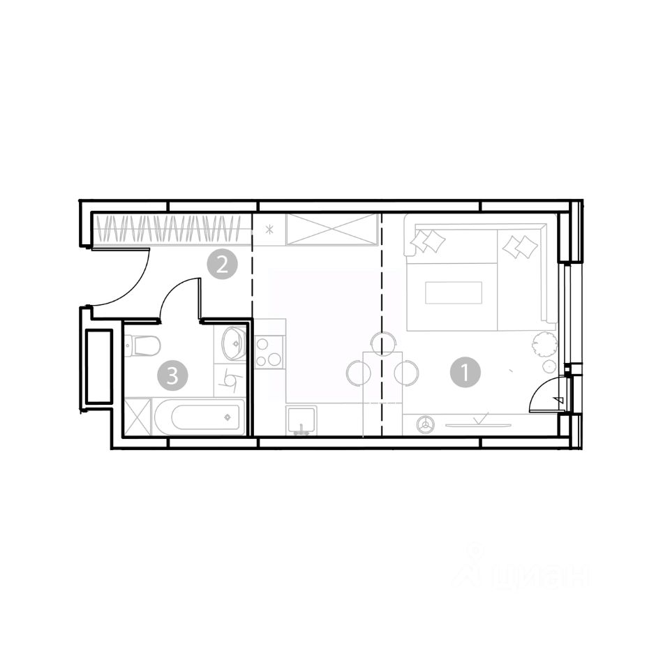 ПродаетсяАпартаменты-студия,30,87м²