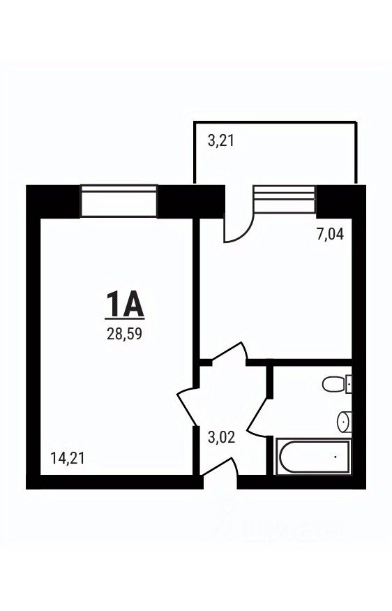 Продается1-комн.квартира,28,59м²