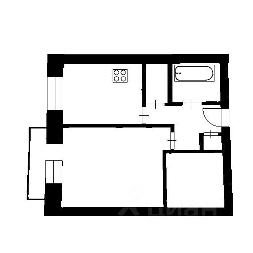 Планировка этой квартиры по данным Циан