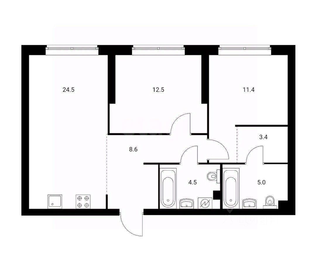 Продается2-комн.квартира,69,9м²