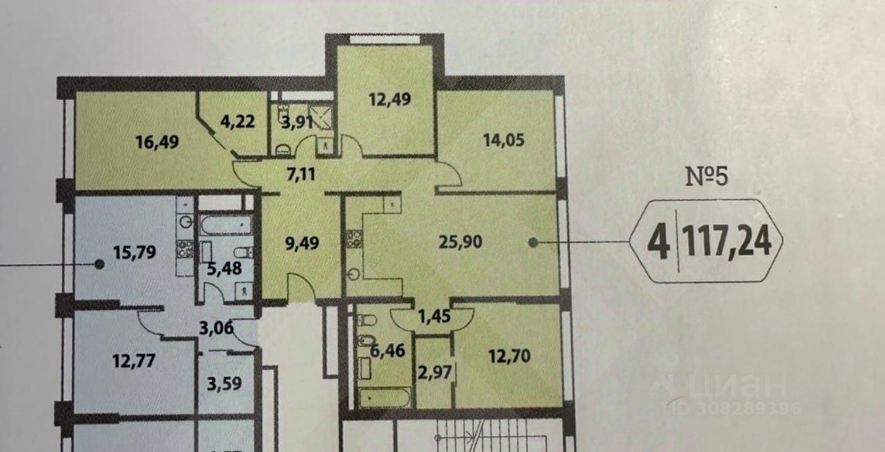 Продается4-комн.квартира,114м²