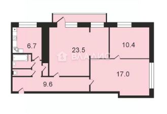 3-комн.кв., 73 м², этаж 4