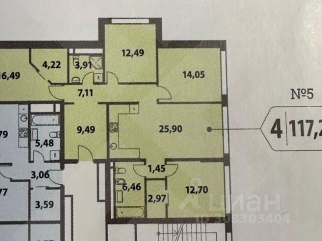 4-комн., 114 м², 3/35 этаж