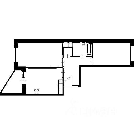 Планировка этой квартиры по данным Циан