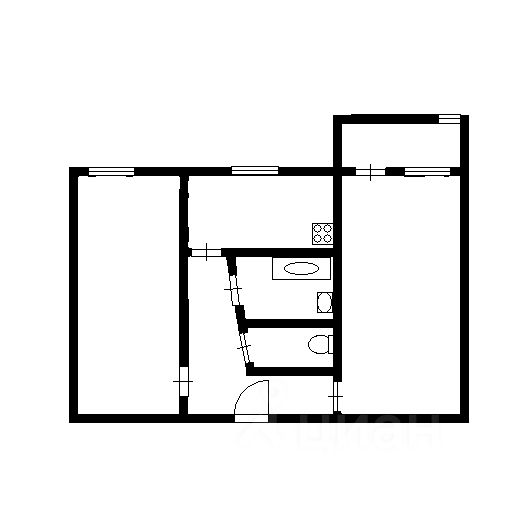 Планировка этой квартиры по данным Циан