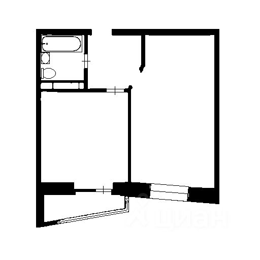 Планировка этой квартиры по данным Циан