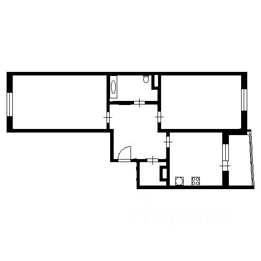 Планировка этой квартиры по данным Циан