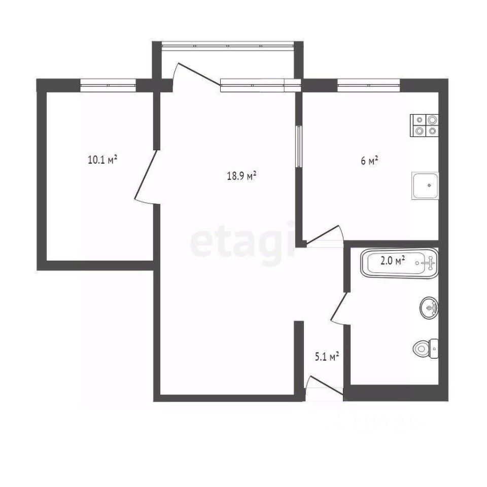 Продается2-комн.квартира,44м²