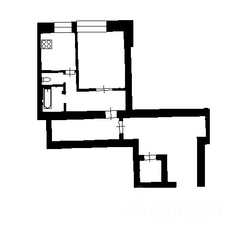 Планировка этой квартиры по данным Циан