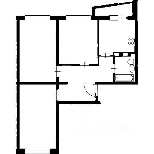 Планировка этой квартиры по данным Циан