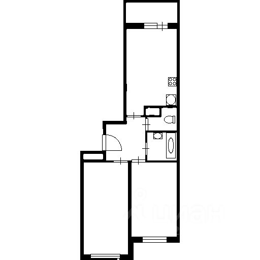 Планировка этой квартиры по данным Циан