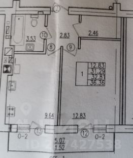 1-комн.кв., 33 м², этаж 6