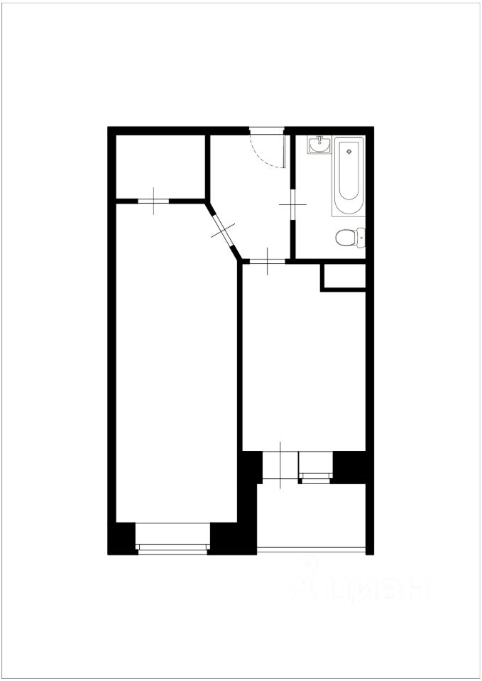 Планировка этой квартиры по данным Циан