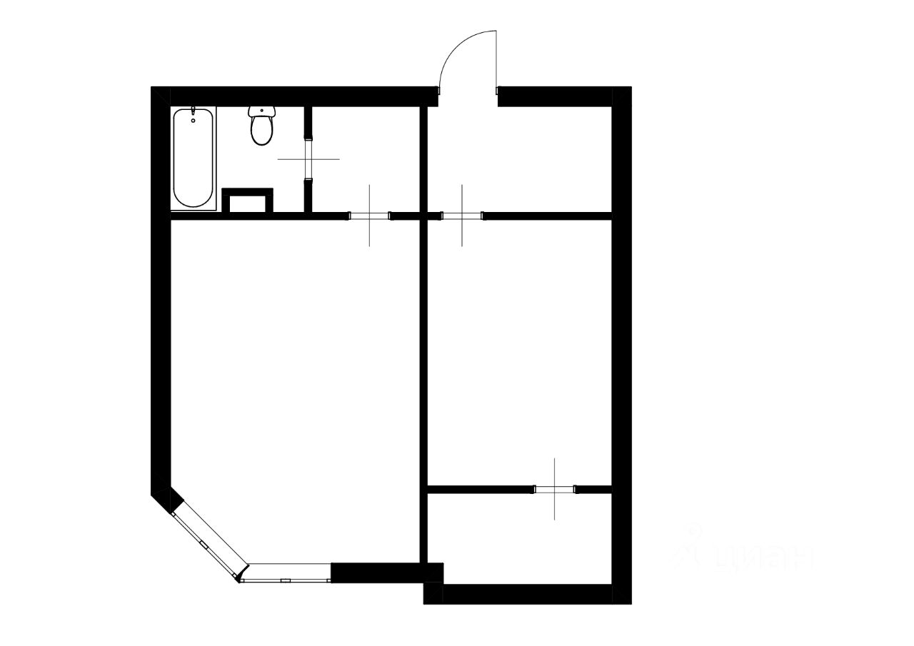 Планировка этой квартиры по данным Циан