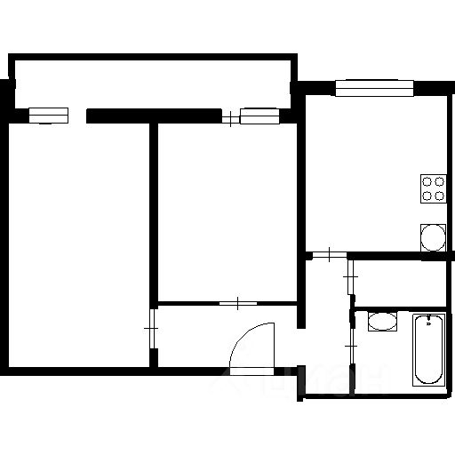 Планировка этой квартиры по данным Циан