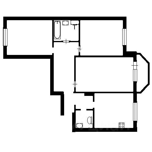 Планировка этой квартиры по данным Циан